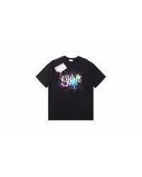 Dior Color Splash Graphic T-Shirt - Black