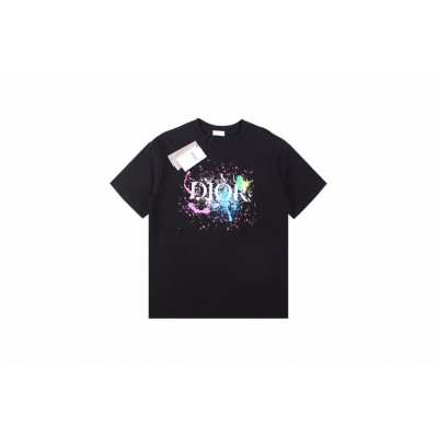 Dior Color Splash Graphic T-Shirt - Black