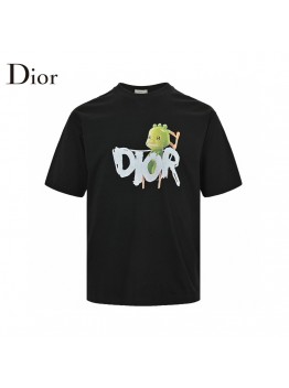 Dior Green Monster Graphic Black T-Shirt