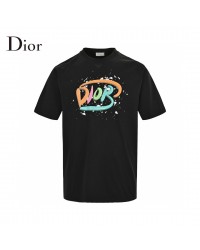 Dior Multicolor Logo Black T-Shirt
