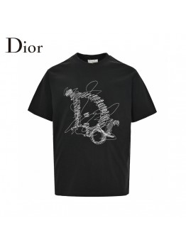Dior Scribble Design T-Shirt (Black)