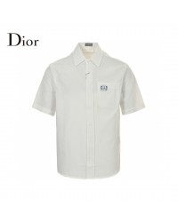 Dior Short Sleeve Button-Up Shirt (White)