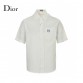 Dior Short Sleeve Button-Up Shirt (White)