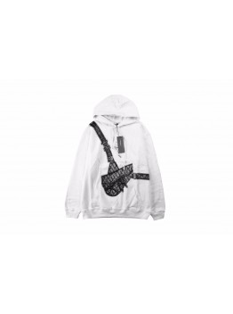 Dior White Hoodie with Bag Design