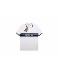 Christian Dior "Striped Logo" Polo Shirt