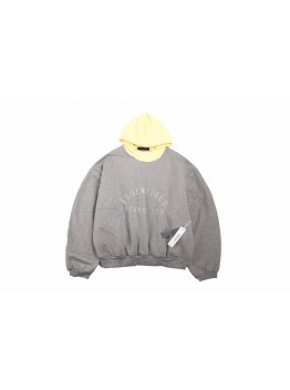 Fear of God Essentials Hoodie - Grey with Yellow Hood