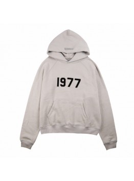 FEAR OF GOD ESSENTIALS "1977" HOODIE STONE GREY