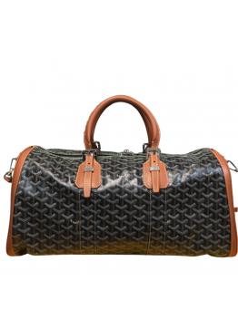 GOYARD BOSTON 50 TRAVEL BAG BLACK & TAN