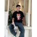 Gucci Black T-Shirt with Dragon Cartoon