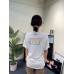 Gucci White T-Shirt with Blue Vertical Logo Patch
