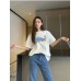 Gucci White T-Shirt with Pink Dinosaur Graphic