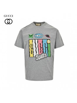 Gucci Cartoon Graphic T-Shirt (Grey)
