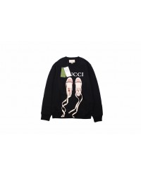 Gucci Black Sweatshirt with Ballet Slippers Print