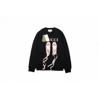 Gucci Black Sweatshirt with Ballet Slippers Print