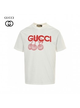 Gucci Cherry Graphic T-Shirt (White)