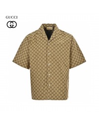 Gucci GG Monogram Beige Short Sleeve Shirt