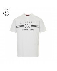 Gucci White T-Shirt with Firenze 1921 Logo
