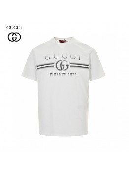 Gucci White T-Shirt with Firenze 1921 Logo