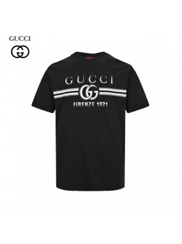 Gucci Black T-Shirt with Firenze 1921 Logo