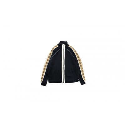 Gucci GG Logo Stripe Track Jacket - Black