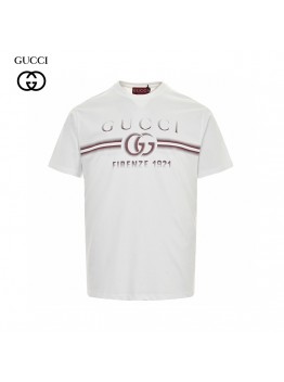 Gucci White T-Shirt with Firenze 1921 Logo