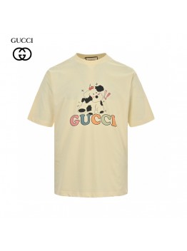 Gucci Cartoon Cow Logo T-Shirt (Cream)