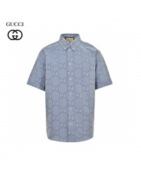 Gucci Allover Logo Denim Shirt