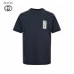 Gucci Navy Blue T-Shirt with Vertical Logo Patch