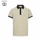 Gucci Beige and Black Patterned Polo Shirt