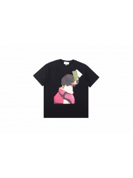 Gucci Dog Print T-Shirt in Black