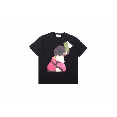 Gucci Dog Print T-Shirt in Black