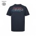 Gucci Navy Blue T-Shirt with Vertical Logo Patch