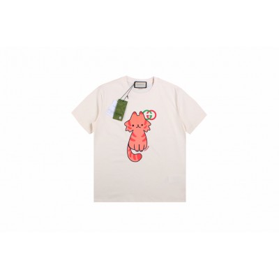 Gucci Cat Graphic T-Shirt (Cream)