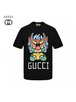Gucci Dragon Graphic T-shirt Black