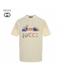 Gucci White T-Shirt with Dragon Graphic