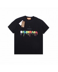 GUCCI x BALENCIAGA DRIP LOGO T-SHIRT BLACK