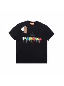 GUCCI x BALENCIAGA DRIP LOGO T-SHIRT BLACK