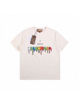 GUCCI x BALENCIAGA DRIP LOGO T-SHIRT CREAM