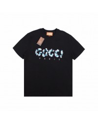 GUCCI x BALENCIAGA FLOWER LOGO T-SHIRT BLACK