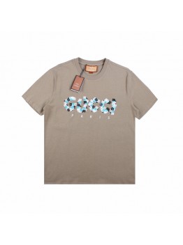 GUCCI x BALENCIAGA FLOWER LOGO T-SHIRT KHAKI