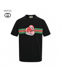 Gucci Black T-Shirt with Heart Graphic