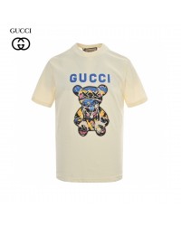 Gucci Cream T-Shirt with Bear Graphic
