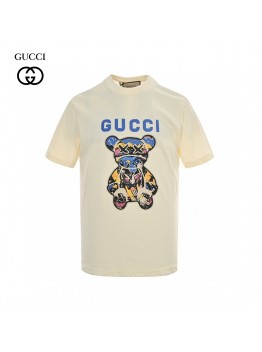 Gucci Cream T-Shirt with Bear Graphic