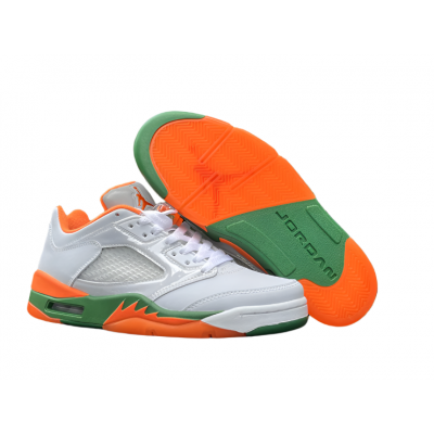 JORDAN 5 Low White/Orange/Green
