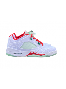 JORDAN 5 White/Red/Green