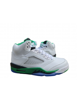 Jordan 5 white, green and black