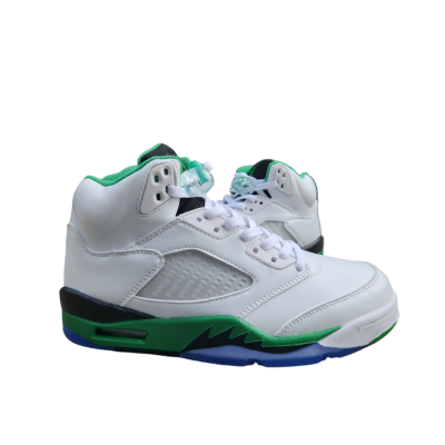 Jordan 5 white, green and black