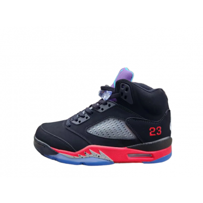 Jordan 5 black, red and purple