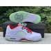 JORDAN 5 White/Red/Green