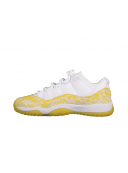 AIR JORDAN 11 RETRO LOW YELLOW SNAKESKIN WHITE